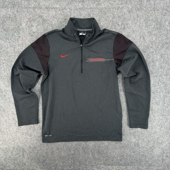 Nike Dri Fit Sweatshirt Size Small Red Black - Picture 1 of 4